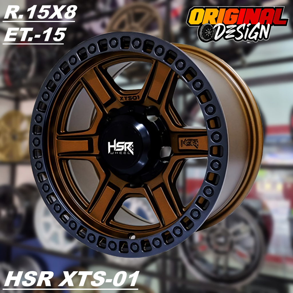 Pelek Offroad Mobil TAFT GT, ESCUDO, JINMY, JEEP, KATANA, Ring 15 Pcd 5x139,7 Velg HSR XTS 01 R15