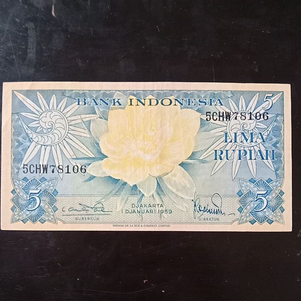 UANGKUNO 5 RUPIAH BUNGA THN 1959