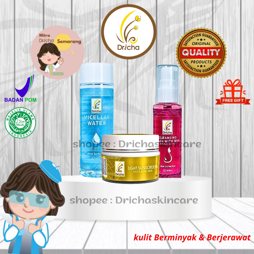 BUNDLING DRICHA LIGHTSUNSCREEN + MICELLAR + CLEANSING WASH