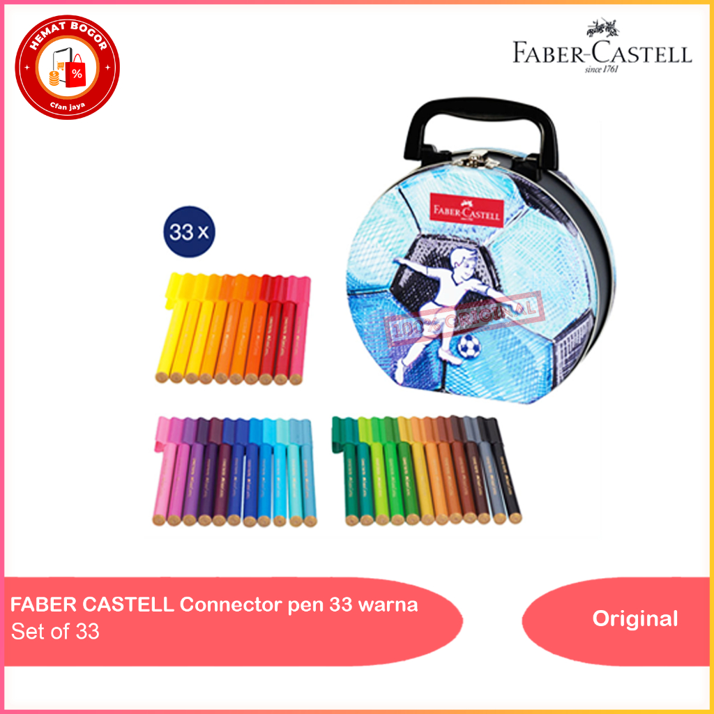

Spidol Warna / Connector Pen Isi 33 Warna Tin Case Faber Castell