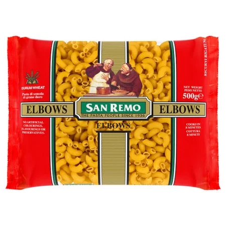 

Makaroni elbow pasta San Remo makanan olahan