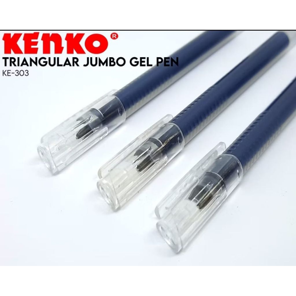 

Gel Pen Ke-303 T-Gel Triangular Black KENKO /Pulpen / Pena 0.5 MM
