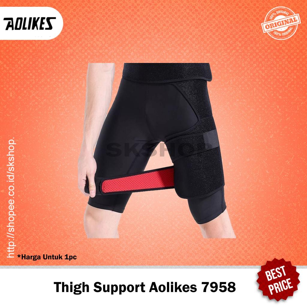Pelindung Paha Aolikes 7958 Deker Paha Anti Slip Support Protector Thight Guard Sport Olahraga Tenis