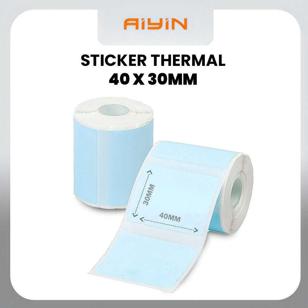 

AiYin Thermal Paper 40mm x 30mm 230pcs/Roll Blue Label Sticker Paper for AiYin ID240 AD240 E40 A81