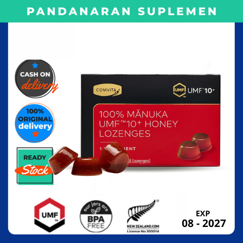

Comvita 100% Manuka Honey UMF™ 10+ Lozenges 6s – Pelega Tenggorokan Alami & Imun Booster