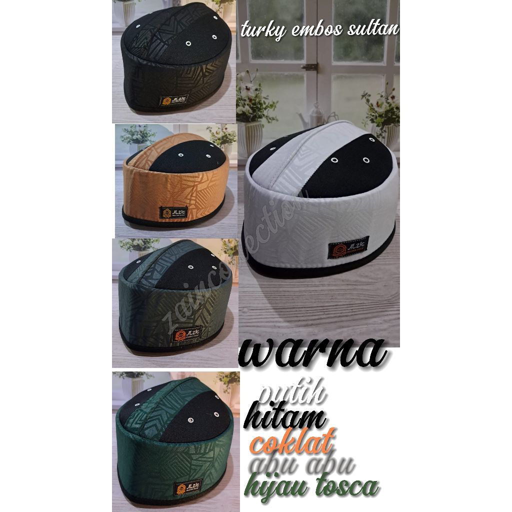 (eceran)peci turky embos terbaru/kopiyah turky embos sultan/songkok turky kain embos terlaris