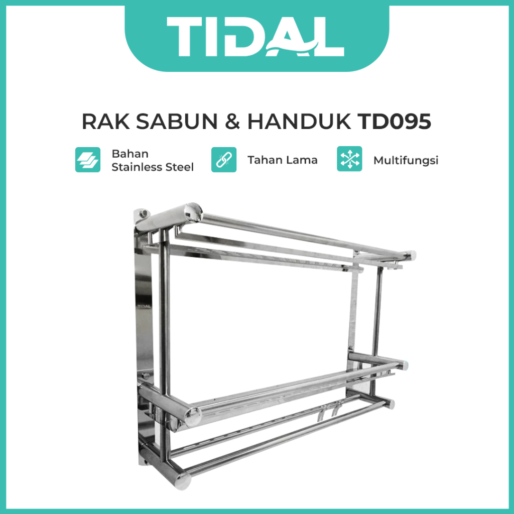 Rak Sabun Handuk Dinding Kamar Mandi Stainless Tidal TD095