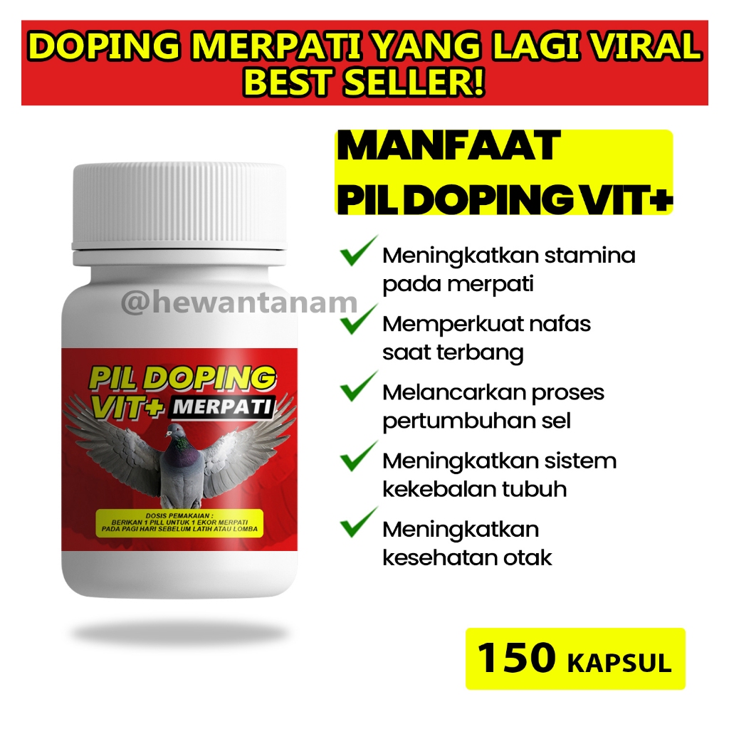 PIL DOPING VIT+ Merpati Tenaga Untuk Balap Kolong Sprint Kentong dll - Hewan Tanam