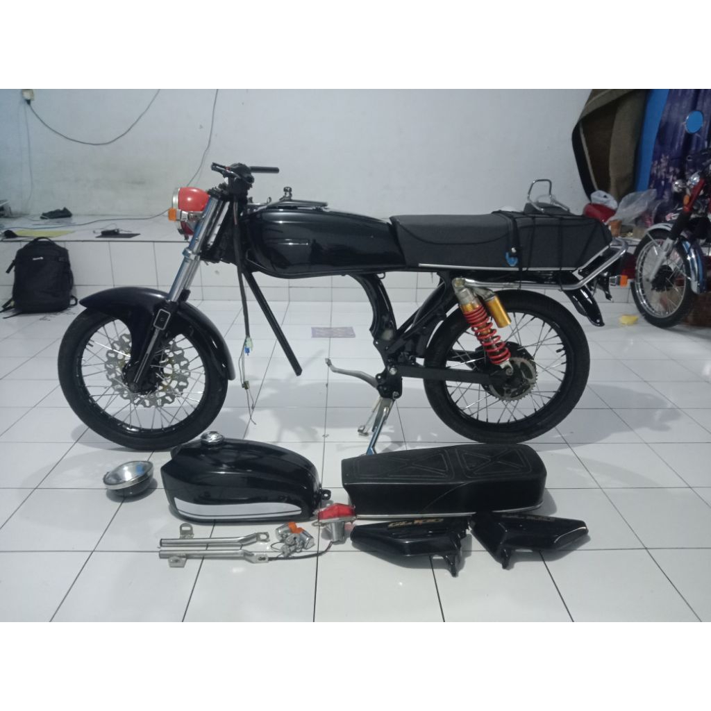 Body set surung CB GL100 2in1 rangka ori belungan kecil tinggal naik mesin