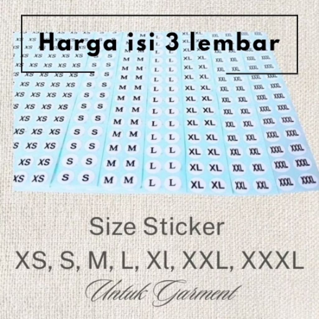 

Size Sticker Tempel • Stiker Size Huruf Untuk Garment