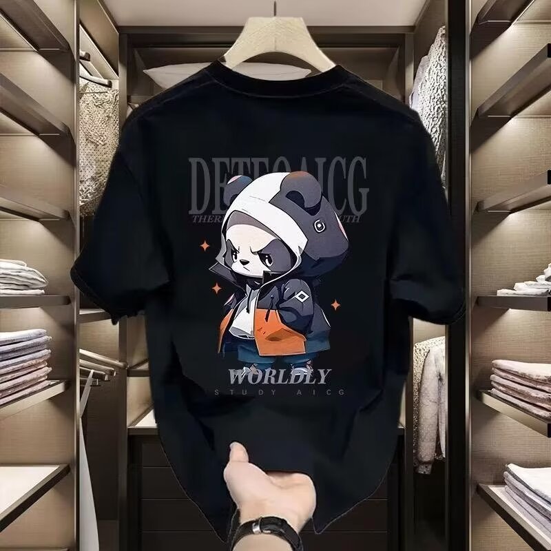 Erigo T-Shirt Beruang Putih dan Hitam - Kaos Unisex