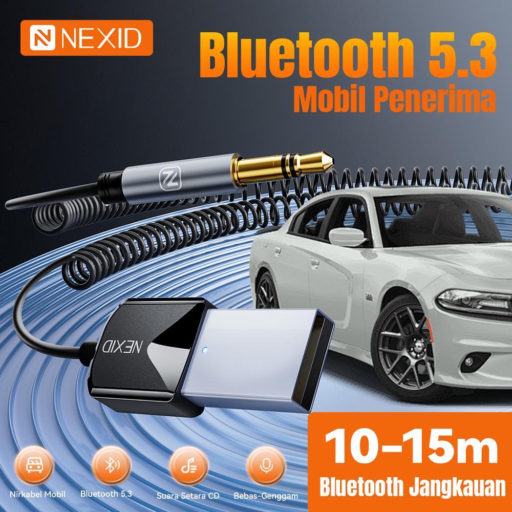 NEXID Wireless Audio Receiver Adapter Bluetooth 5.3 Aux USB hingga 3.5mm Jack Audio Mic Hands-Free U