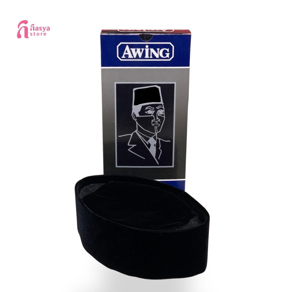 Songkok AWING Original AC Hitam Polos Peci Awing Original Songkok Nasional AWING AC