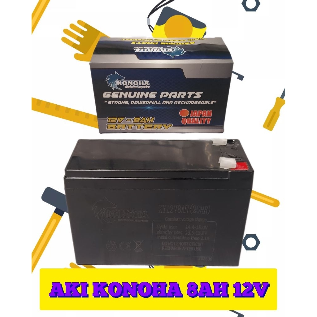 One_Flowers1 Baterai Aki 8A 12V Merk Konoha/Baterai Sprayer Aki/Sprayer Elektrik Electric,Aki Motor