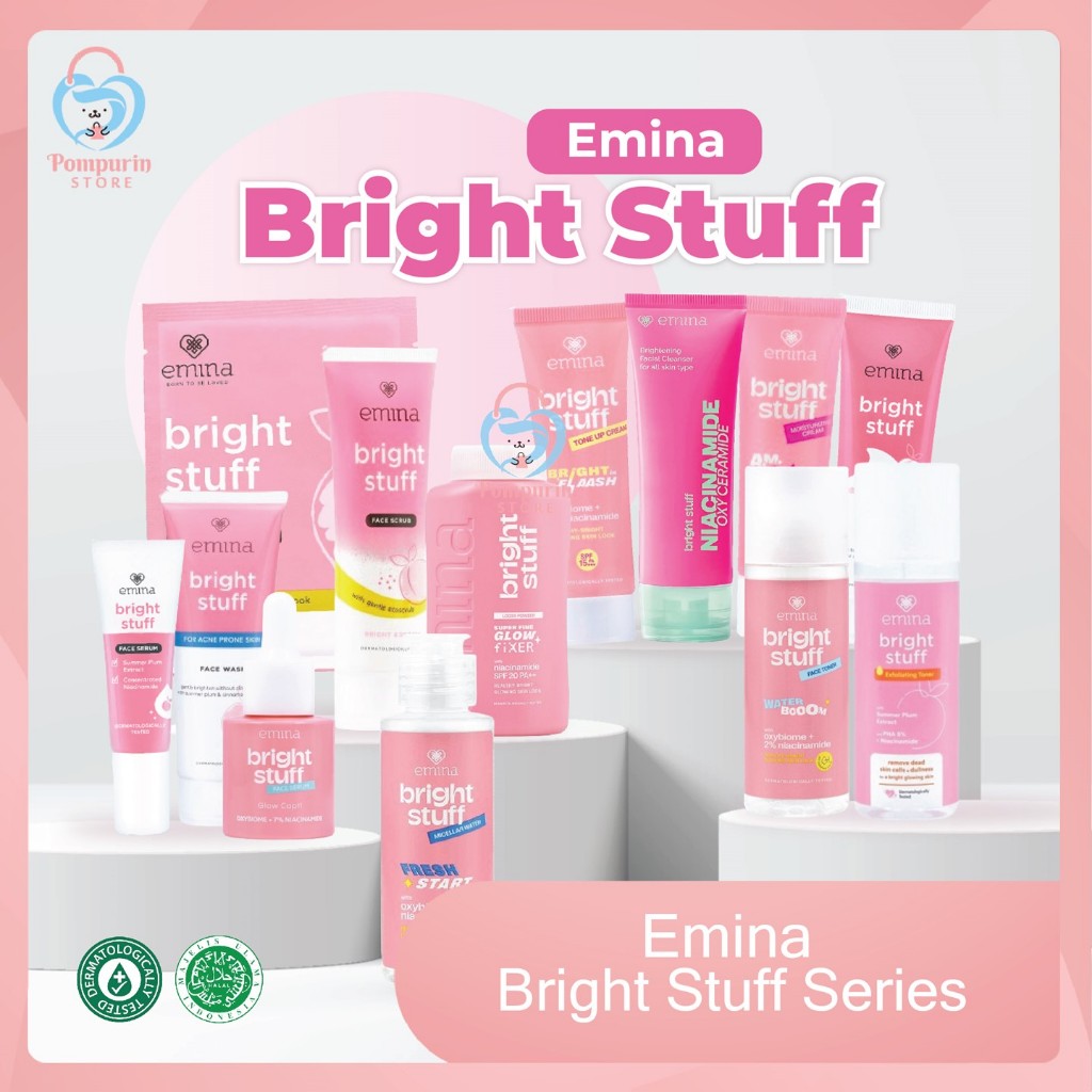EMINA Bright Stuff Series (Toner/Face Wash/Micellar/Tone Up/Sheet Mask/Face Serum/Night Cream)