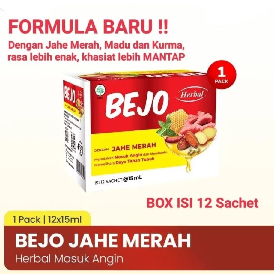 

Bejo JAHE MERAH Sachet Jamu masuk Angin meriang demam masuk angin