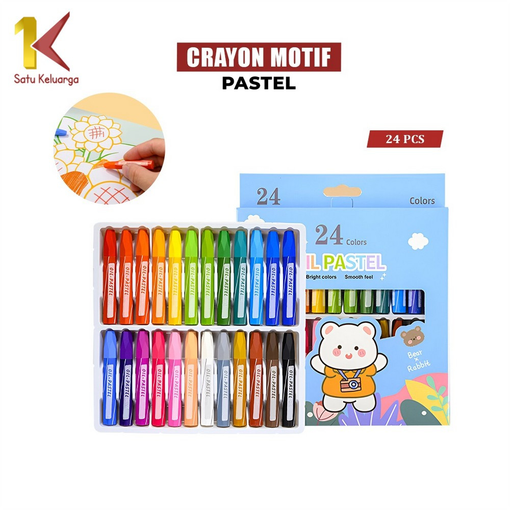 

EC Satu Keluarga Crayon Oil Pastel Isi 24 Warna A99 Set Krayon Kartun Perlengkapan Mewarnai Anak
