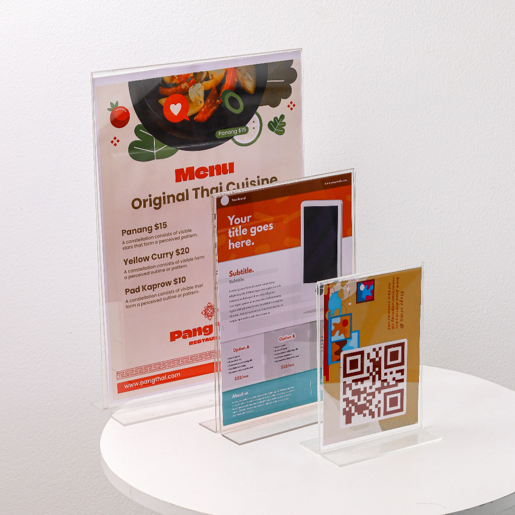 

Display Menu Acrylic Standing Akrilik Papan Tempat Meja Minimalis Untuk Brosur Ukuran A6 A5 A4