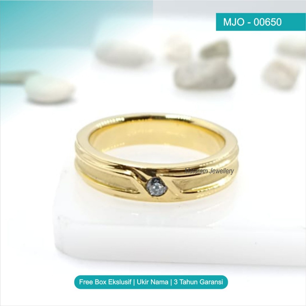 Cincin Gold Emas Kuning Kadar 18K Asli - Bebas Request Model Cincin Custom By Mataram Jewellery - Fr