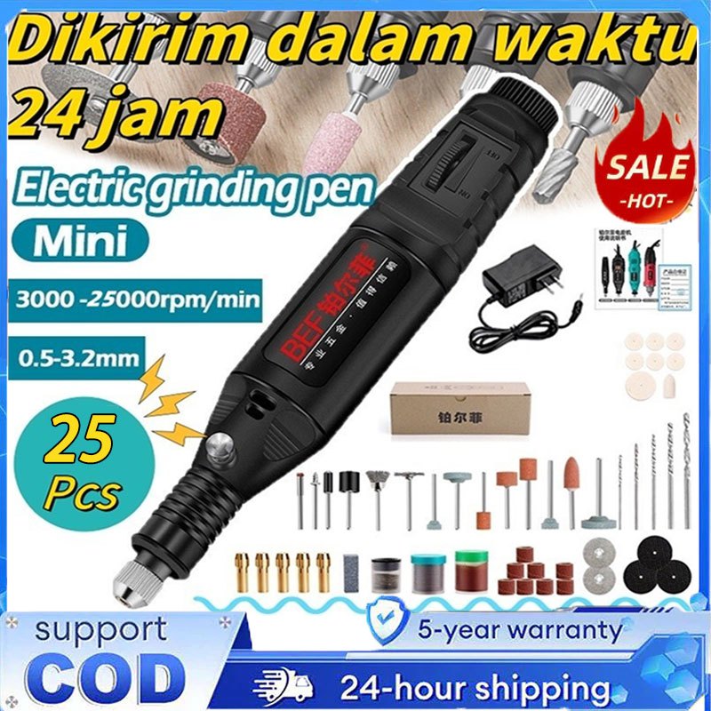 Gerenda listrik Bor Mini 28PCS 12V DC 25000 RPM Mini Drill Electric Engraver Grinder Ukir Kayu Ampla