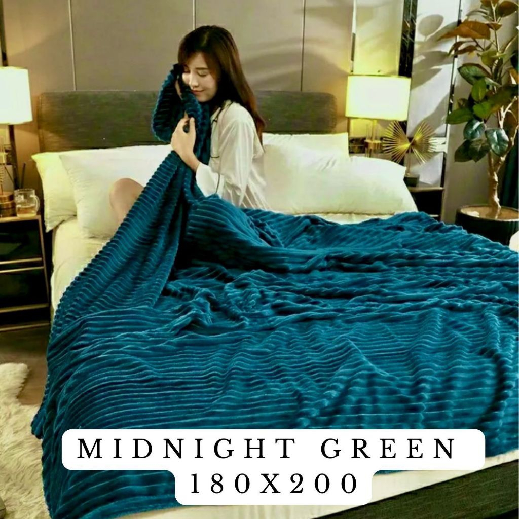 Selimut Polos Salur Selimut Bulu Tebal 180x200 Non Packing