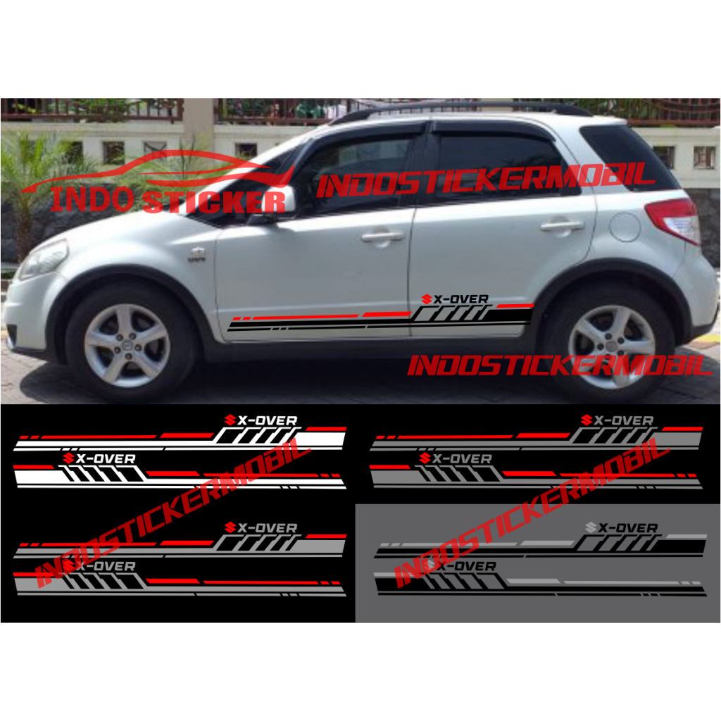 Cutting sticker mobil x over stiker list stripe body samping mobil suzuki x over sticker terbaru x o