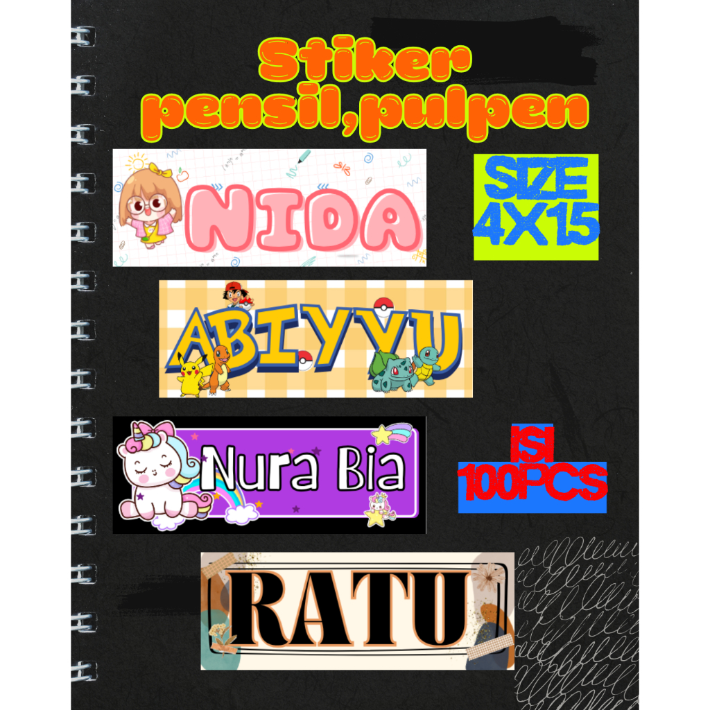 

Stiker pensil,pulpen