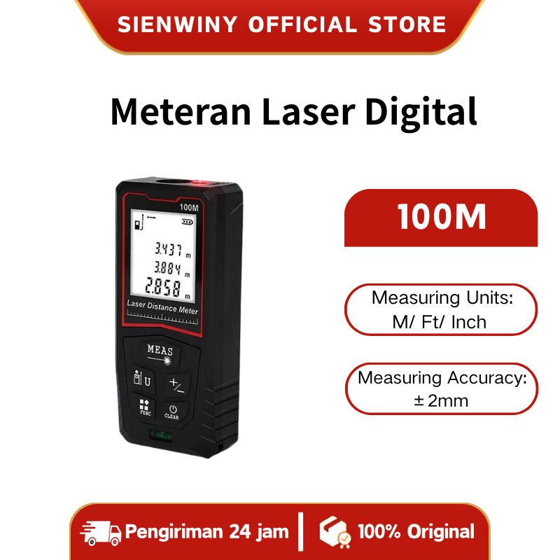 【SIENWINY】Meteran Laser Digital 100M Laser Pengukur Jarak 100 meter Rangefinder