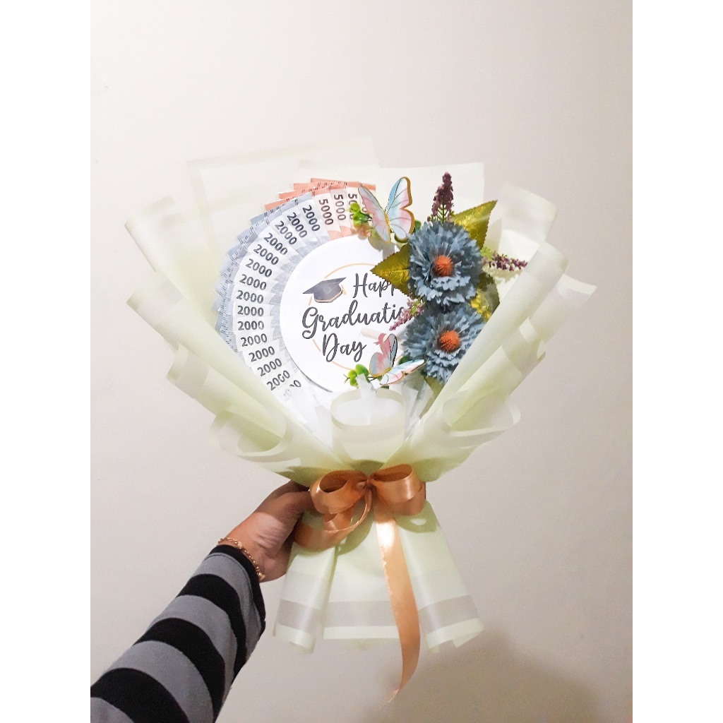 Buket Uang pecahan 5ribu 10ribu 20ribu (10 - 20 Lembar) / Money Bouquet / Hadiah Ulang Tahun / Hadia