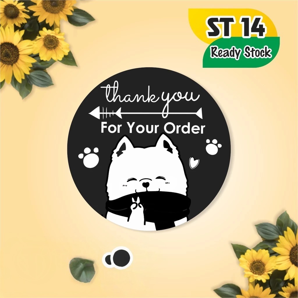 

[75 PCS] STIKER LABEL THANK YOU FOR YOUR ORDER READY ST 14 TERMURAH