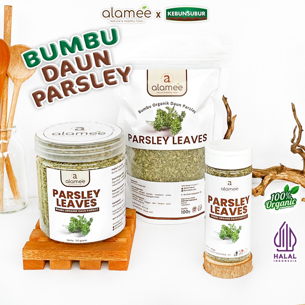 

ALAMEE Parsley Kering Dried Persley Flakes Daun Peterseli Leaves Bumbu Dapur Garnish Kebunsubur