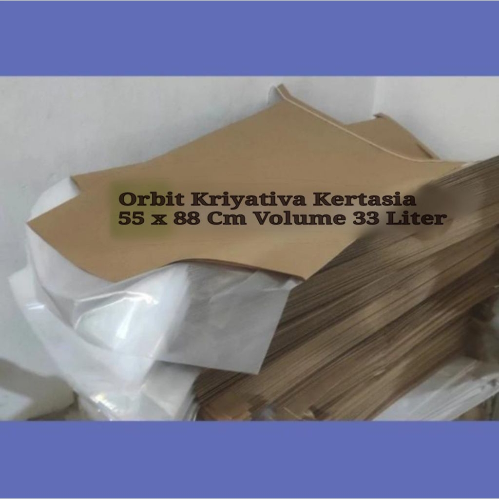 

Kemasan Sak Karung Kertas 55 x 88 Cm 2 Lapis Kertas Kraft Industri Plus Plastik PE Paper Sack Jahit Bawah