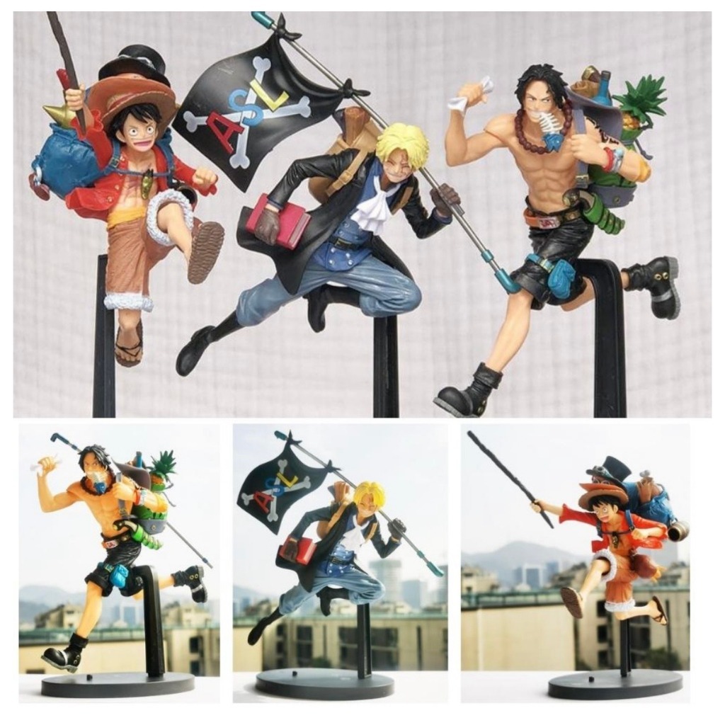 Luffy Ace Sabo Scultures Action Figure One Piece Anime Movie set isi 3