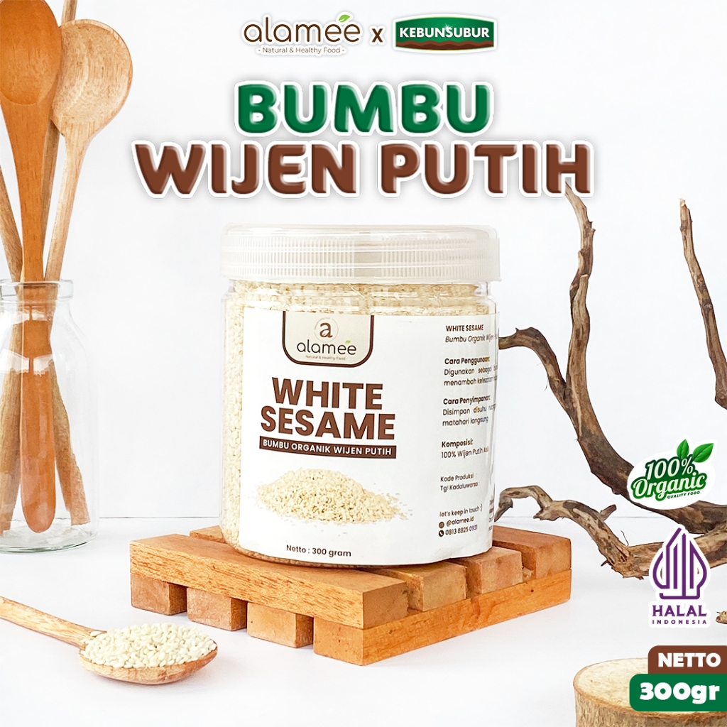 

ALAMEE Wijen Putih Bumbu Dapur Organik White Sesame Seed Bumbu Dapur Organik Masak kebunsubur