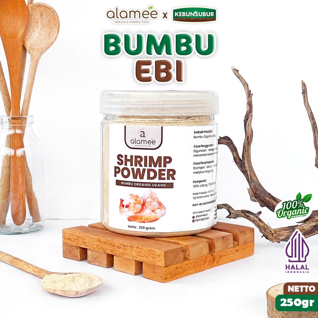 

ALAMEE Ebi Bubuk Halus Udang Bumbu Dapur Organik Shrimp Powder Giling Spice Seasoning 250gr kebunsubur kebunsubur kebunsubur