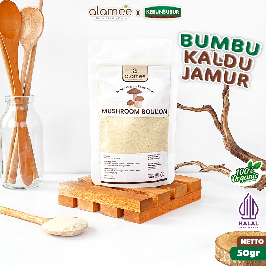 

ALAMEE Bumbu Kaldu Jamur Bubuk NON MSG Spice Mushroom Powder Seasoning 50gr kebunsubur kebunsubur kebunsubur