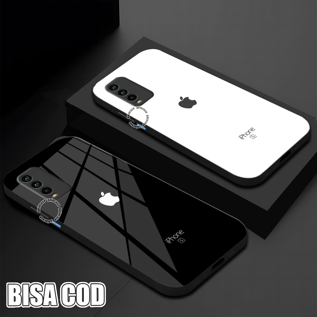 CASE GLOSSY VIVO Y20 Y20S Y12S Y20SG Y20i Motif LOGO IPHONE Cover Hp Pelindung Belakang Ponsel Case 