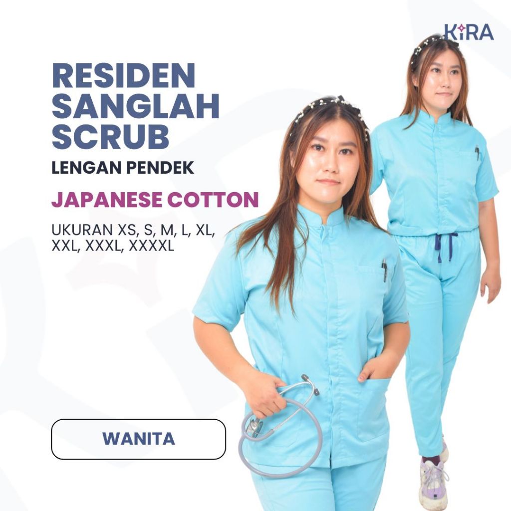 [SCRUB MEDIS EDITION] | Residen Sanglah Scrub Cotton Perempuan/Baju Jaga/Baju Oka/Seragam Dokter & P