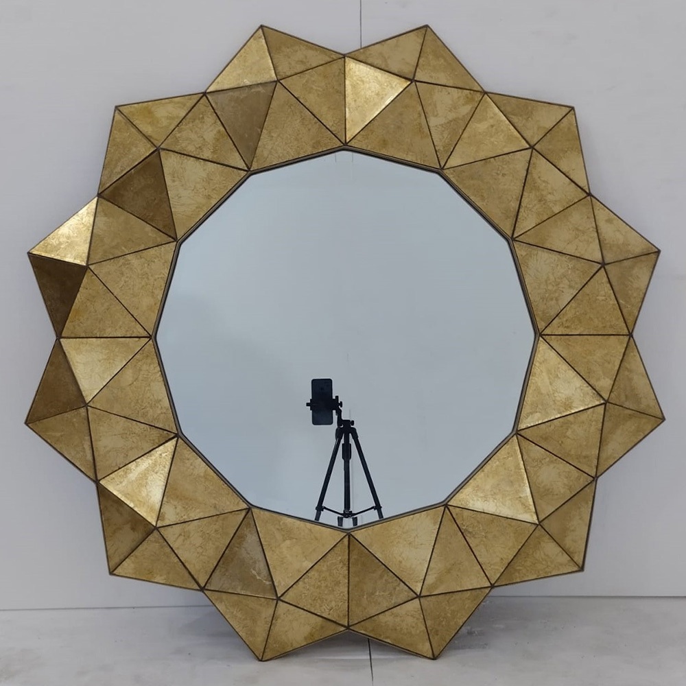 Cermin dinding 3d gold cermin gold aesthetic dekorasi hiasan dinding ruang tamu