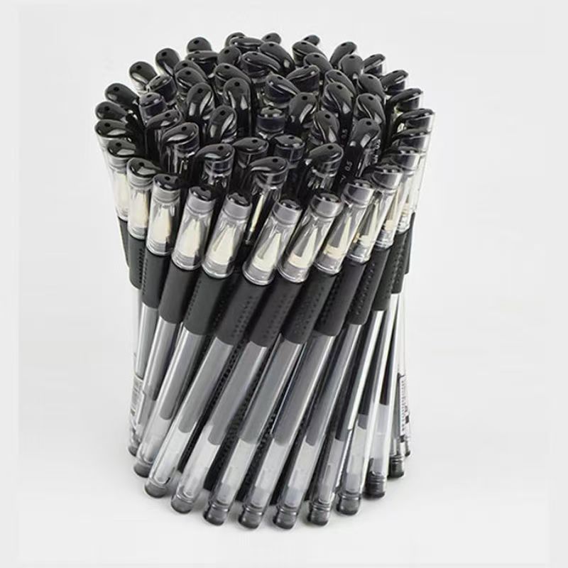 

100pcs Pulpen Gel 0.5mm - Tinta Gel Pen Hitam untuk Sekolah/Kantor Alat Tulis