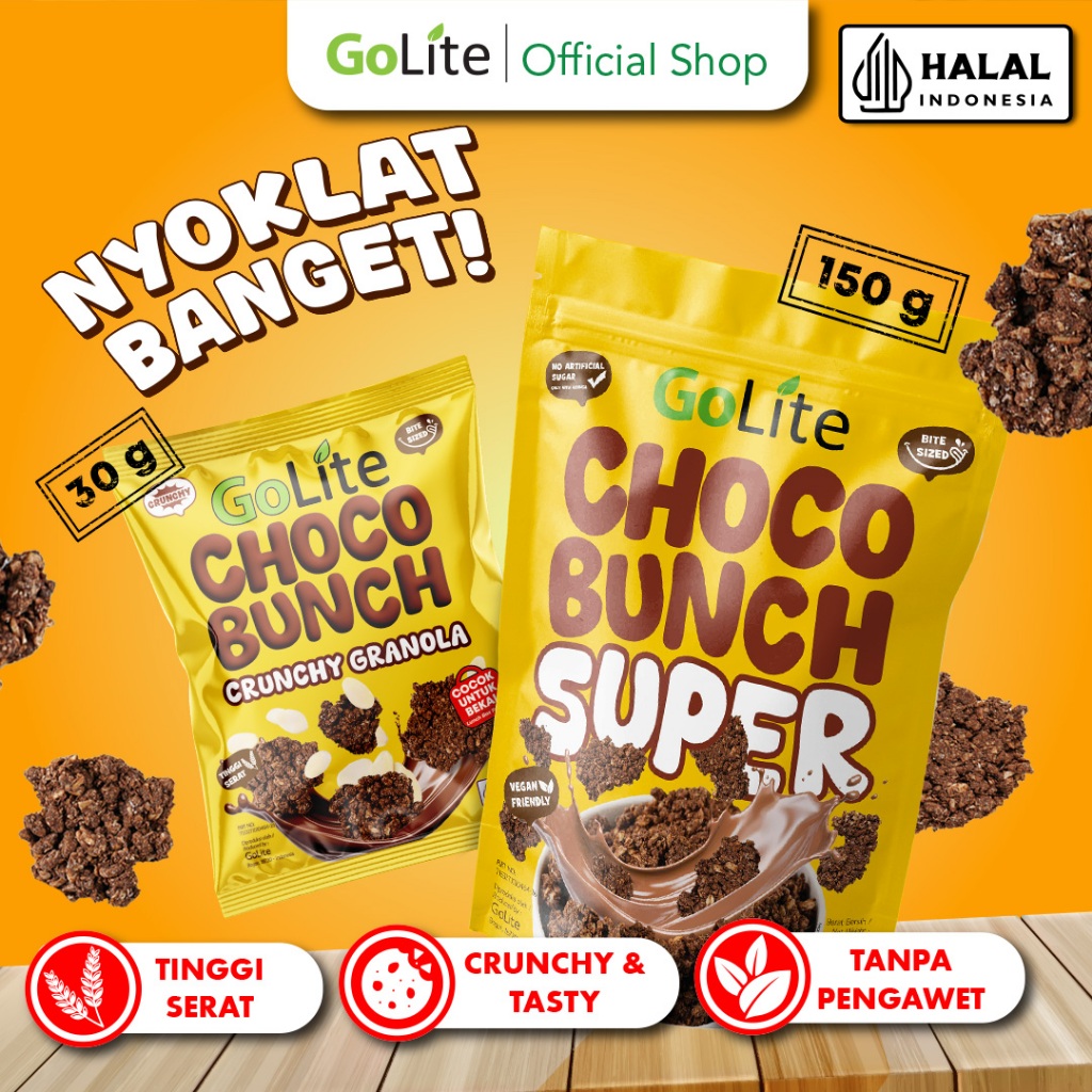 

GoLite Choco Bunch 150g - Granola Bites / Toasted Muesli wholegrain rolled oat