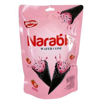 

NARAYA NARABIS WAFER CONE STRAWBERRY PCH 80 GR 8997002051128
