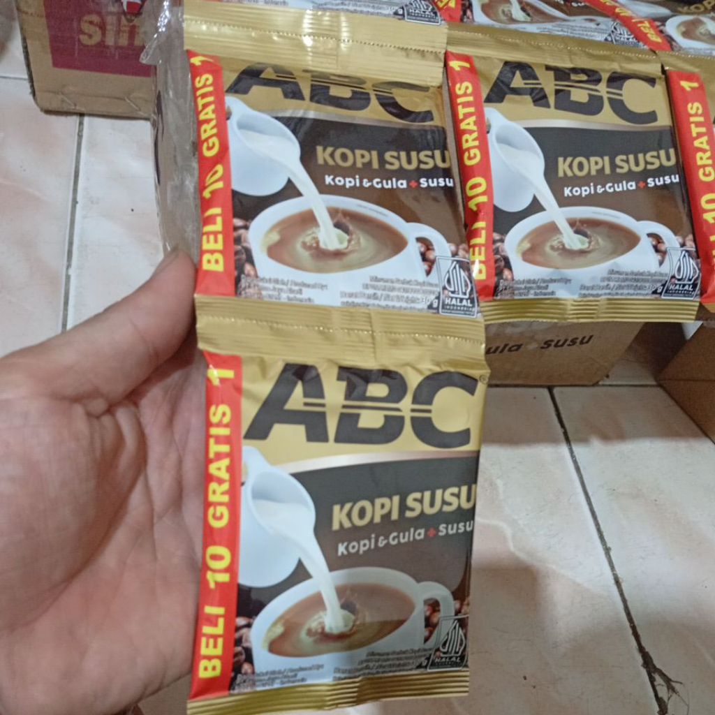 

KOPI+SUSU ABC Kemasan Baru 1 Renteng 11 Bungkus (10+1) Promo