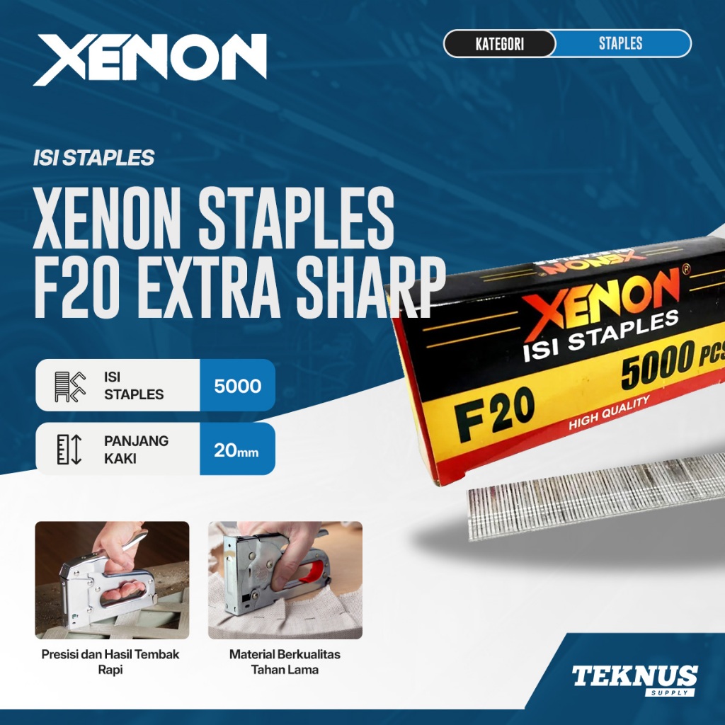 

XENON F20 Extra Sharp Staples - Isi 5000 | Teknus Supply