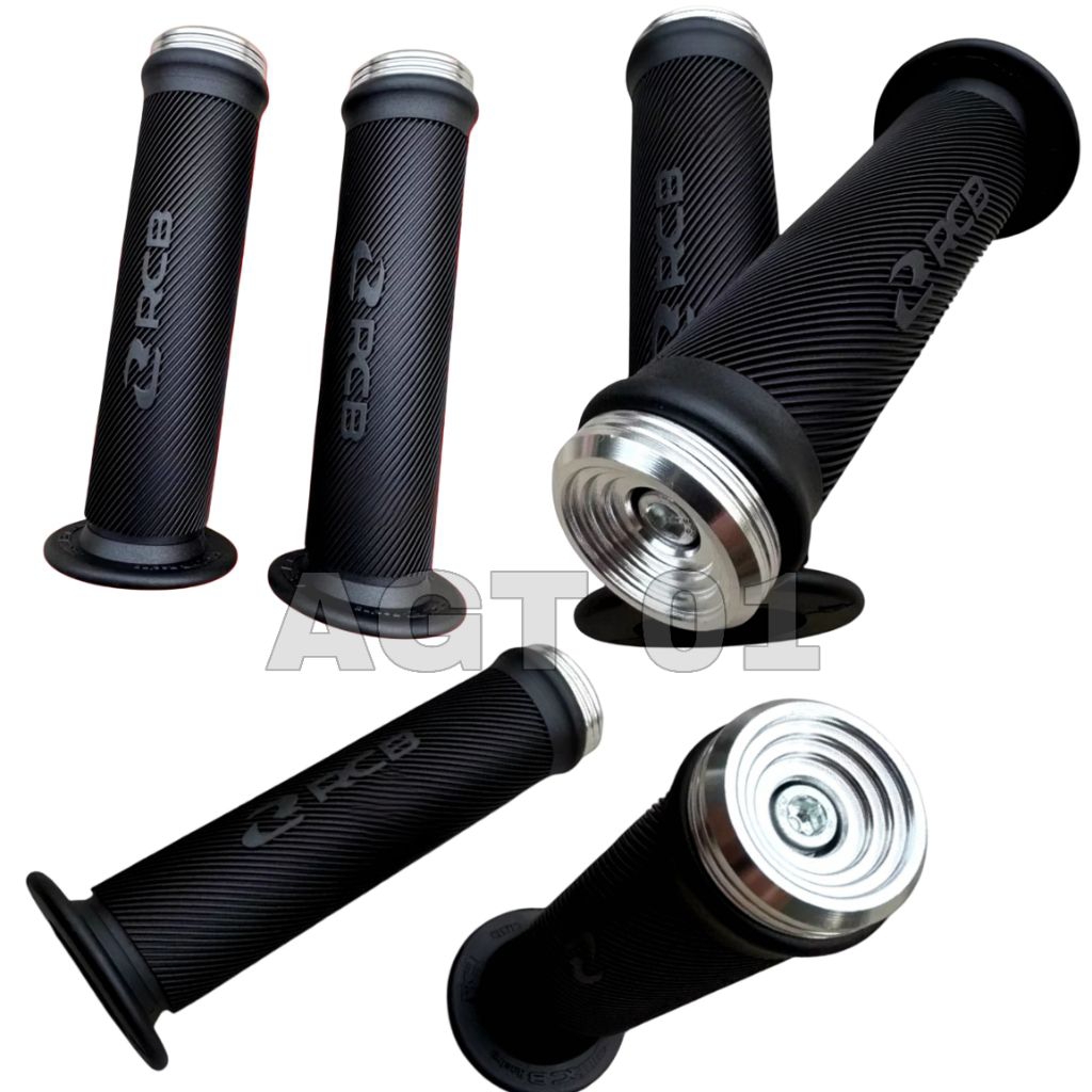 New Hand Grip RCB HG66 black + Jalu stang Chrome ORIGINAL (BUKAN KW ) ukir spiral GRC Racing boy Gri