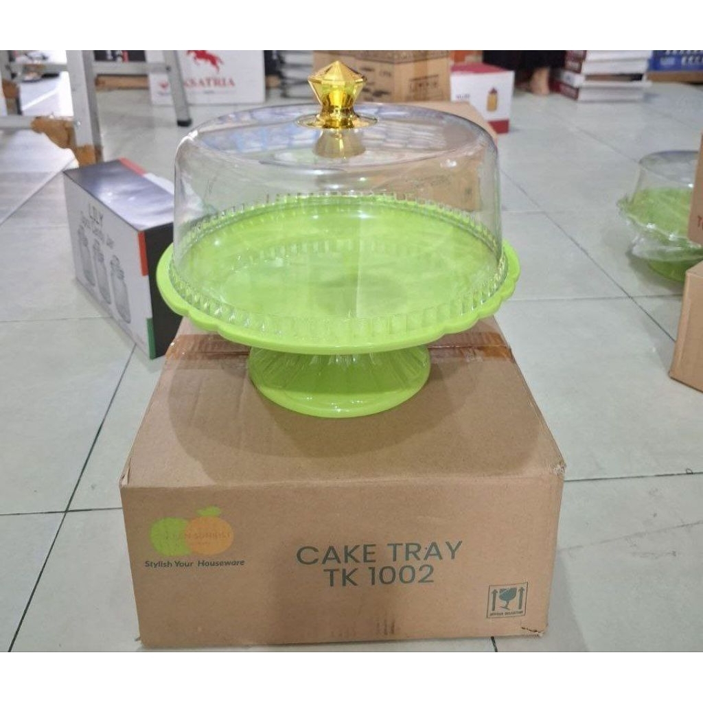Cake try jumbo tk1002 / tempat bolu acrilic tebal mewah  Promo
