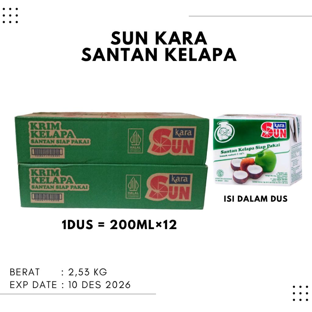 Santan Sun Kara 1Dus = 12×200ml