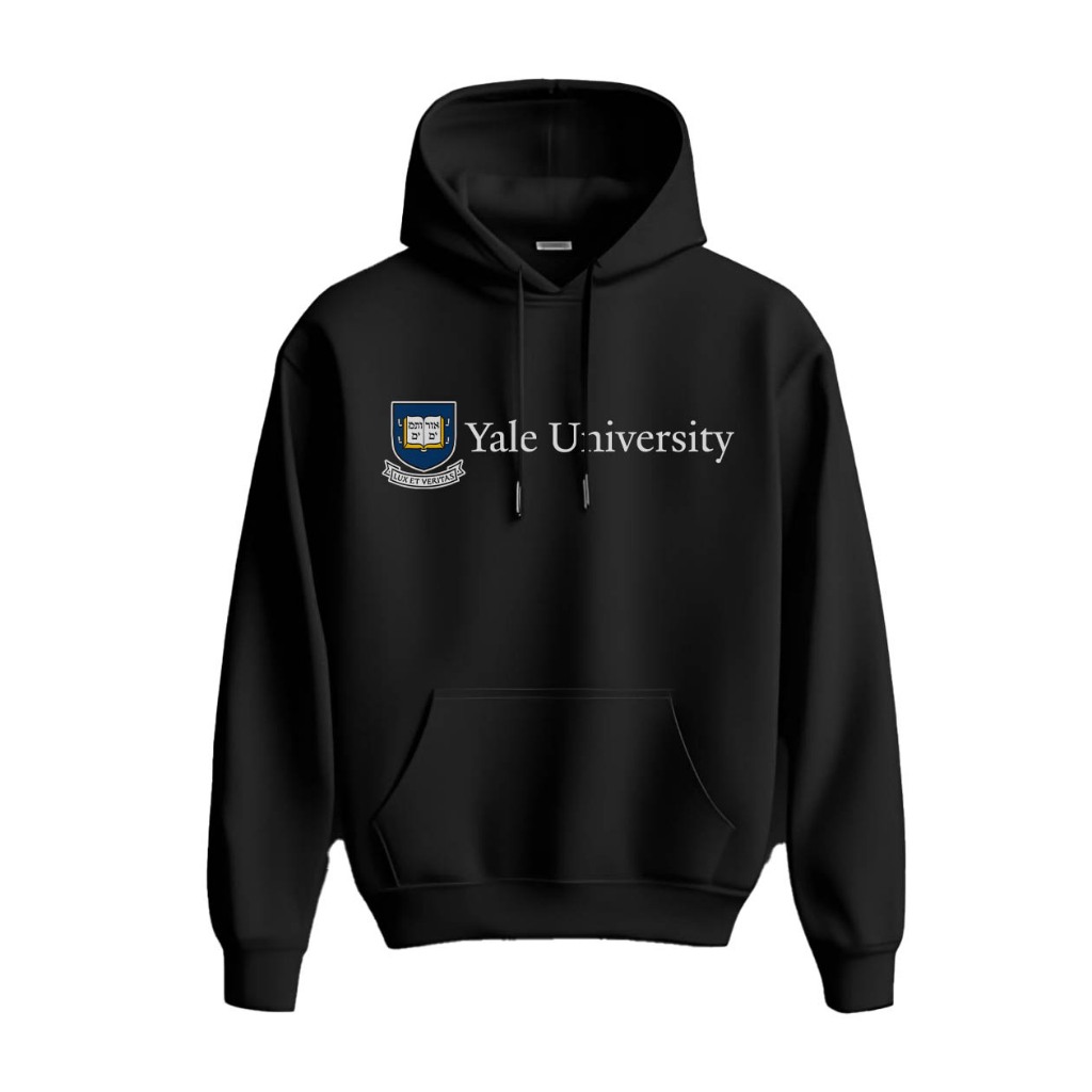 Hoodie YALE University Premium Fleece Sweater Jacket Clothing Black Hitam
