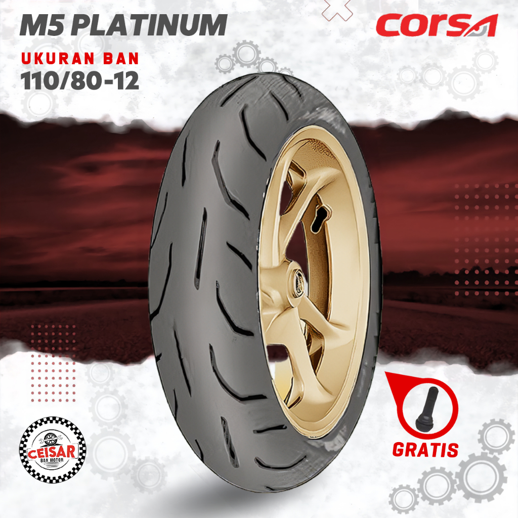 {PROMO MURAH} Ban Motor CORSA M5 PLATINUM 110/80 Ring 12 Tubeless