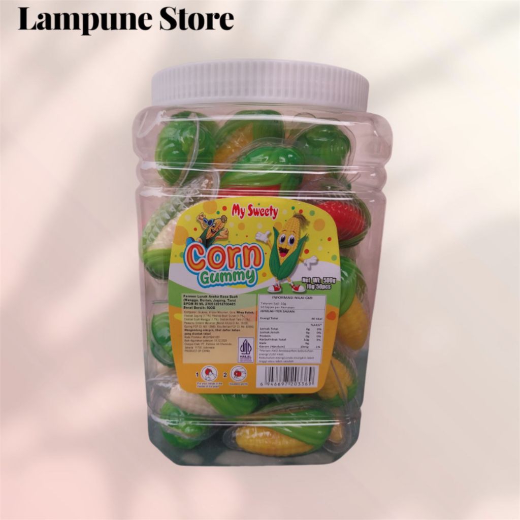 

PERMEN LUNAK SWEETY BENTUK JAGUNG ISI 50